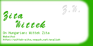 zita wittek business card